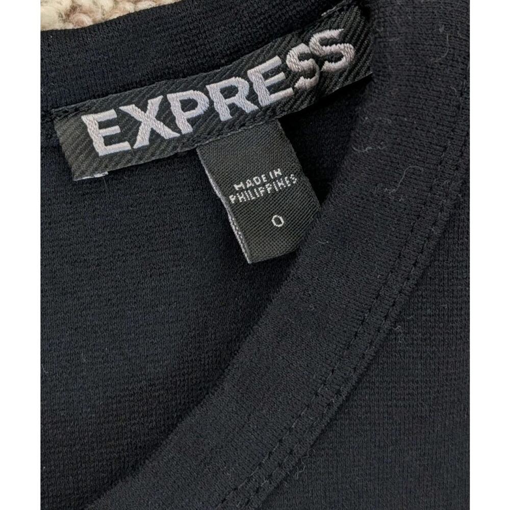 Mini BodyCon Dress Black Sleeveless Cutout Express Size 0 - Picture 5 of 10